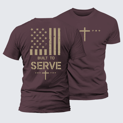 Luxe Mercerized Cotton Tee - Built To Serve Flag Cross