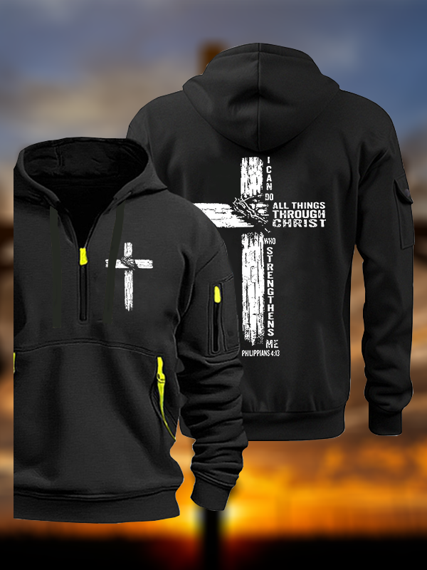 I Can Do All Things THrough Christ Jesus God Christian Zipper Hoodies
