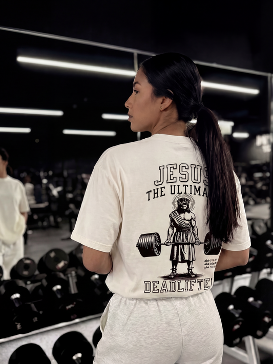 Jesus The Ultimate Deadlifter Faith Gym Unisex Tee