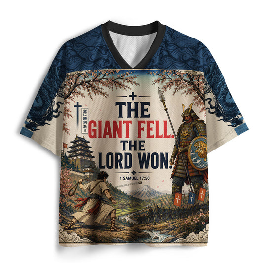 The Giant Fell The Lord Won Christian Mesh Jersey