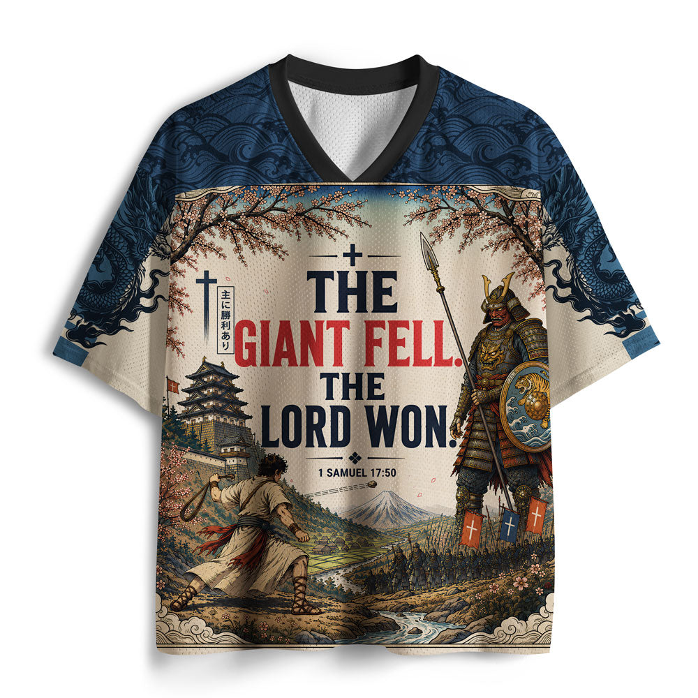 The Giant Fell The Lord Won Christian Mesh Jersey