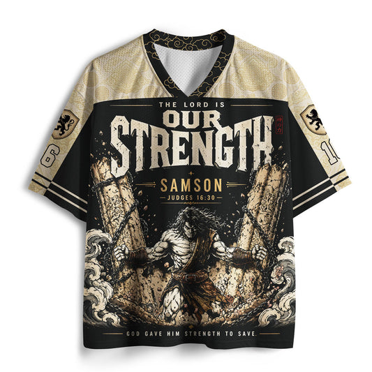 The Lord Is Our Strength Christian Mesh Jersey