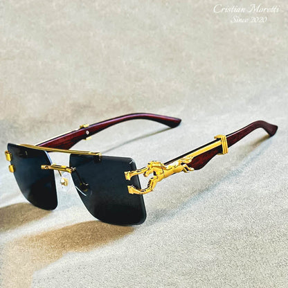 "Mustang" Rimless Wooden Sunglasses - by Cristian Moretti®