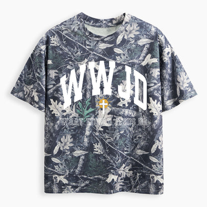 WWJD Guidingcross Christian Camo T-Shirt