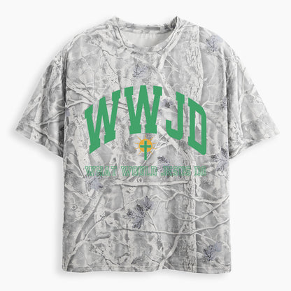 WWJD Guidingcross Christian Camo T-Shirt