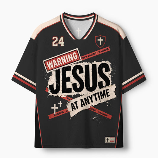 Warning Jesus At Anytime Christian Mesh Jersey