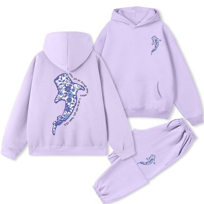 When You Go Through Deep Waters Christian Fleece Hoodie Set