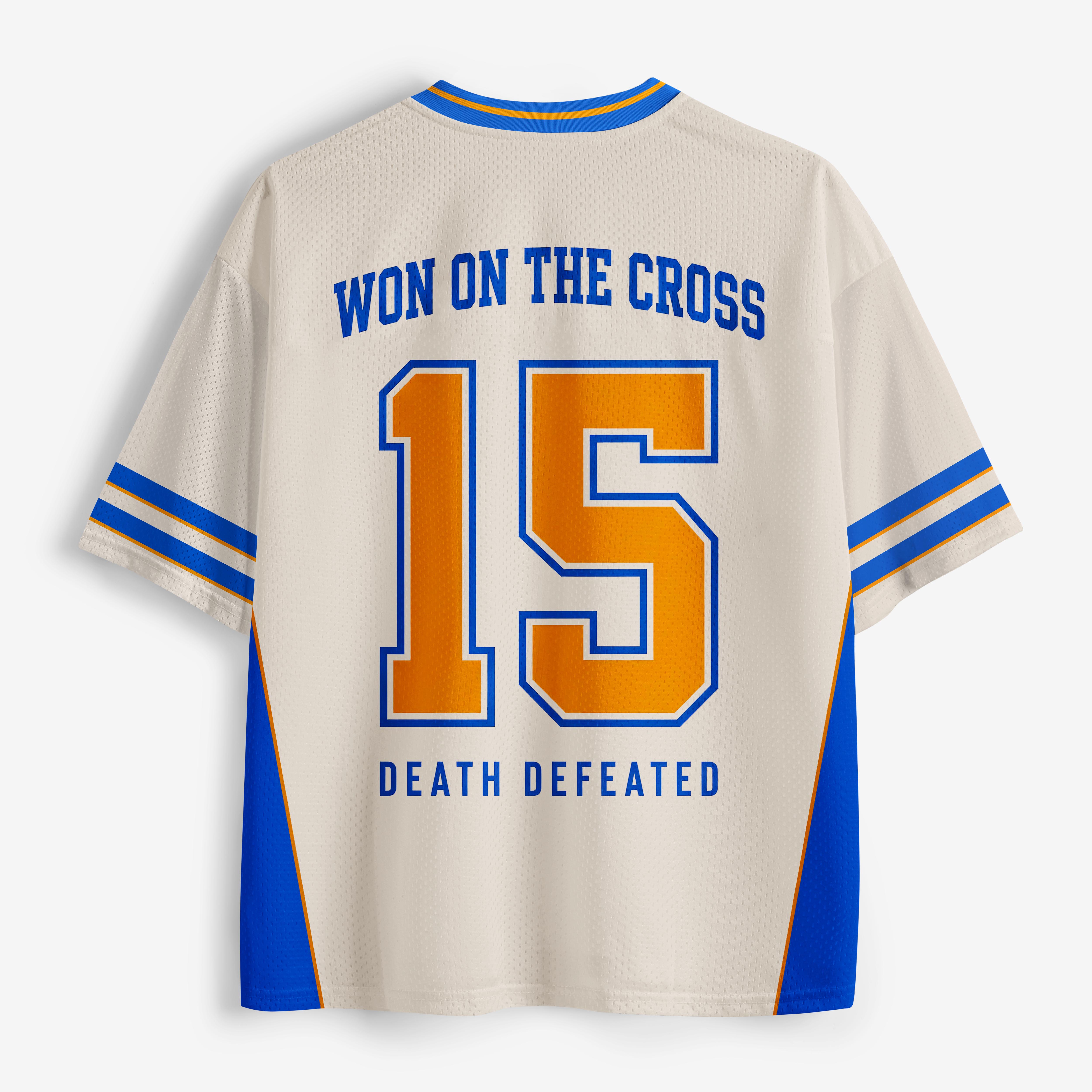 Won On The Cross Death Defeated Christian Mesh Jersey