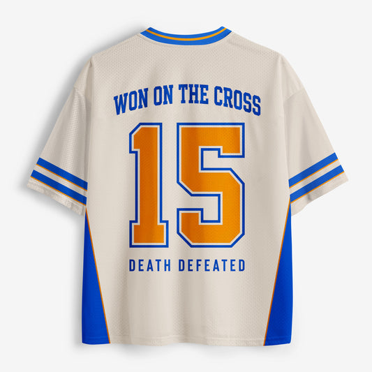 Won On The Cross Death Defeated Christian Mesh Jersey