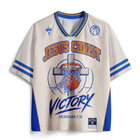 Won On The Cross Death Defeated Christian Mesh Jersey