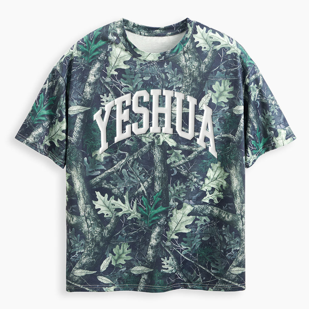Yeshua Christian Puff Printed Camo T-Shirt