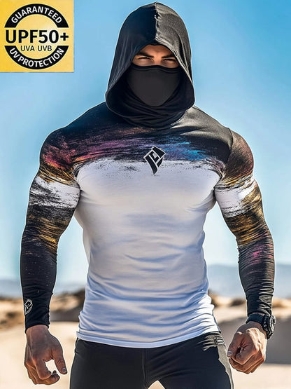 Men's Outdoor Sun Protection Breathable Cool Hooded Sun Protection Long Sleeve Top
