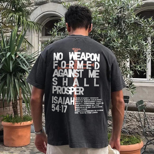 No Weapon Formed Against Me Shall Prosper Printed Men's T-shirt