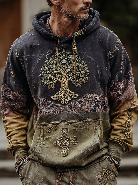 Nordic Viking Inspired Tree Of Life Casual Long-Sleeve Hoodie