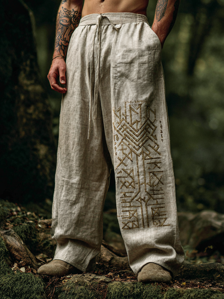 Men's Viking Runes Nordic Celtic Tribal Knot Pattern Pants