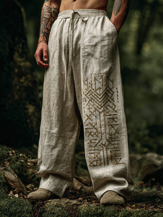 Men's Viking Runes Nordic Celtic Tribal Knot Pattern Pants