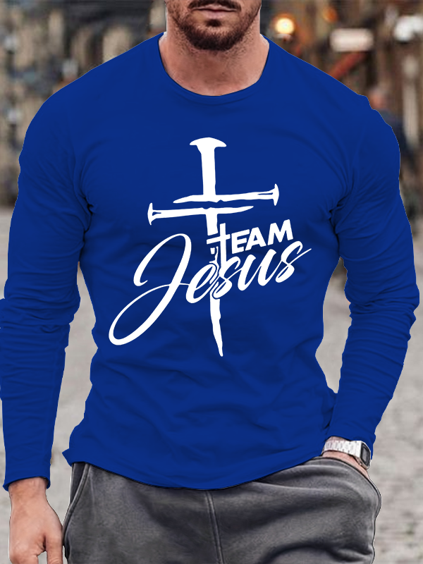 Jesus Team Cross  Long Sleeve T-Shirt