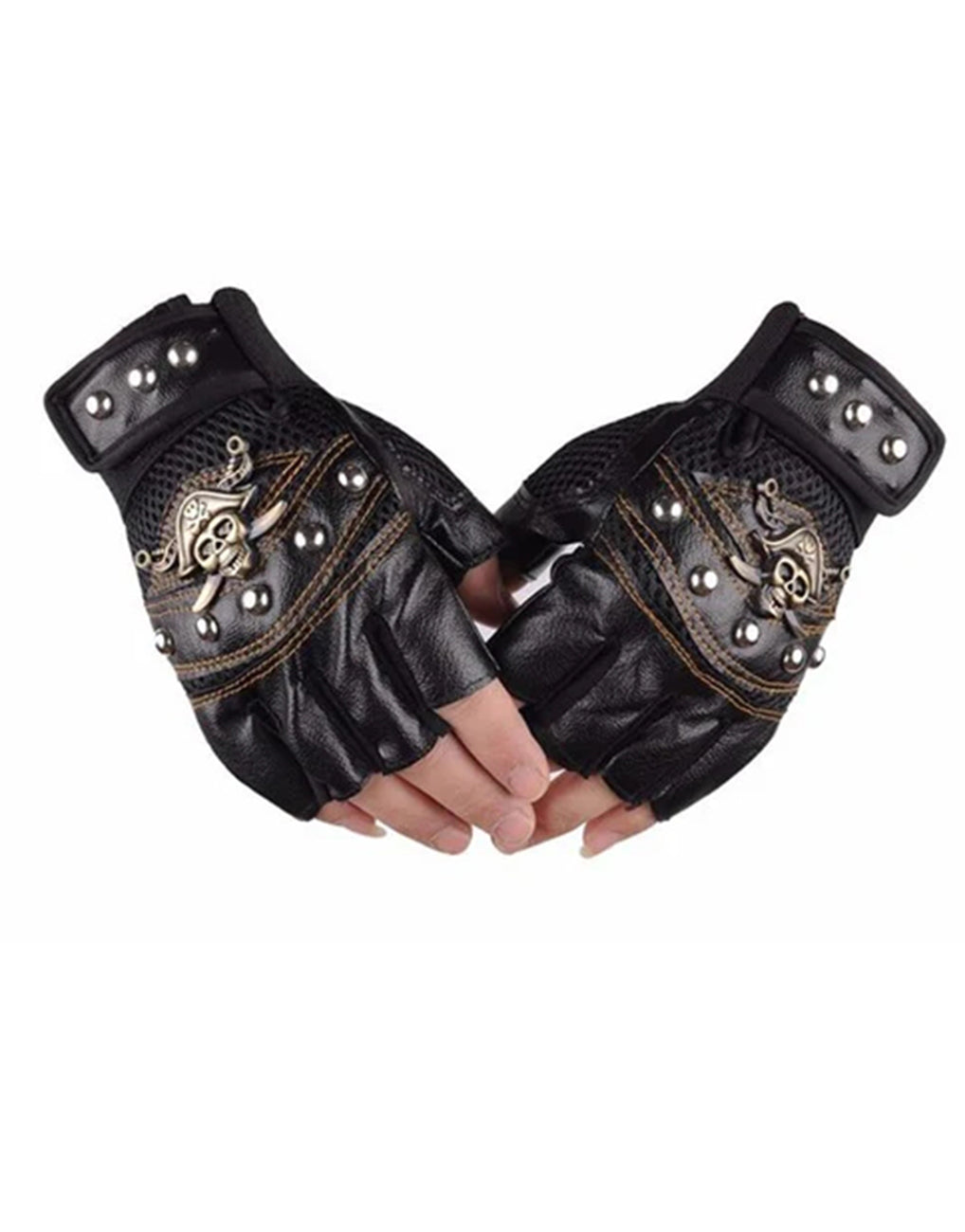 Outdoor Non-slip Wear-resistant Half-finger Pirate Head Gloves