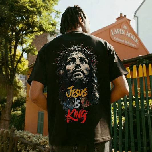 Jesus Is King Printed Men's T-shirt