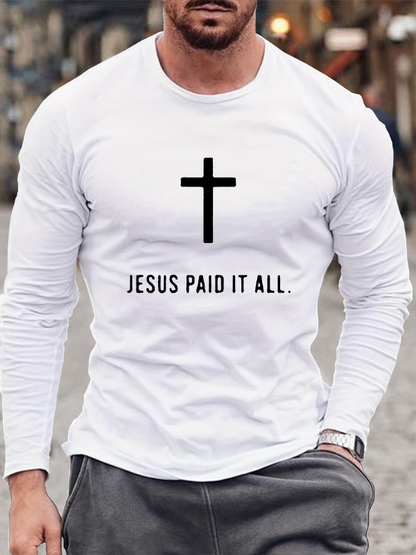 Jesus Paid It All Christian Cotton Long Sleeve T-Shirt
