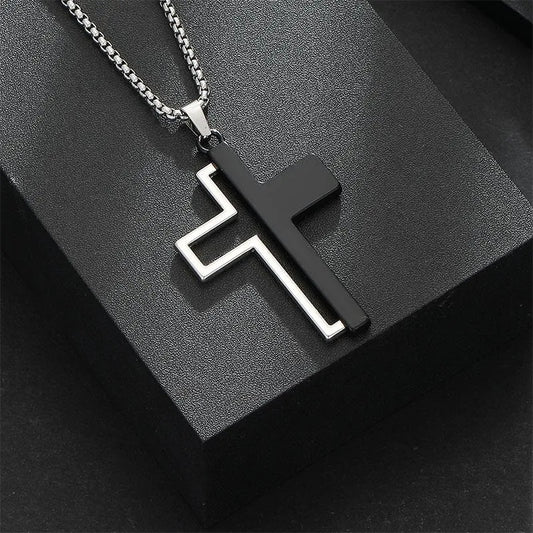 Creative Asymmetric Hollow Cross Necklace