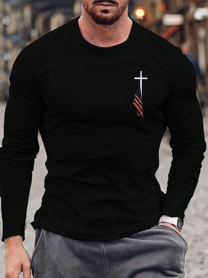 Faith Cross Cotton Long Sleeve T-Shirt