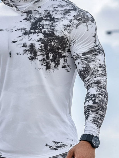 Men's Outdoor Sun Protection Breathable Cool Hooded Sun Protection Long-Sleeved Top