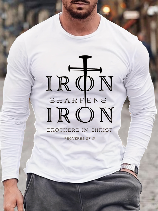 Iron sharpens Iron Cotton Long Sleeve T-Shirt