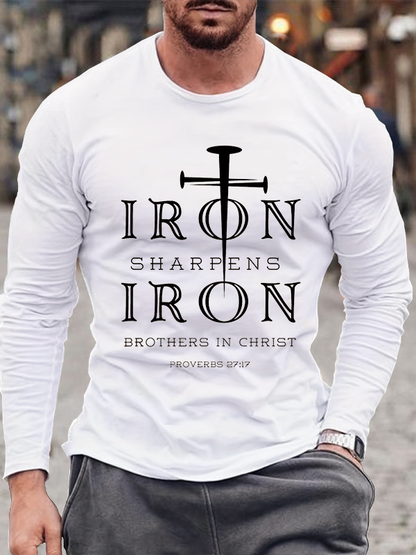 Iron sharpens Iron Cotton Long Sleeve T-Shirt