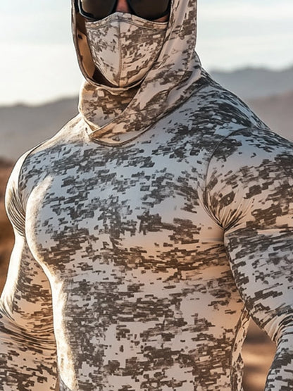 Men's Outdoor Sun Protection Breathable Cool Hooded Sun Protection Long Sleeve Top
