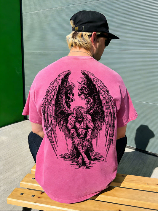 Contradictory Angel Printed Men's Washed Tee
