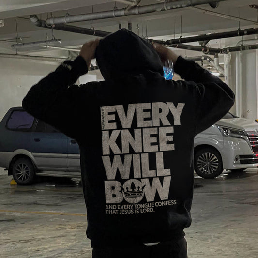 Every Knee Will Bow Printed Men's Hoodie