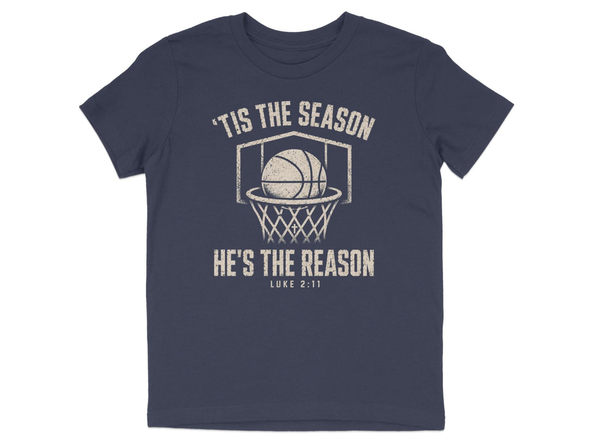 'Tis The Season He's The Reason - Basketball Youth T-Shirt
