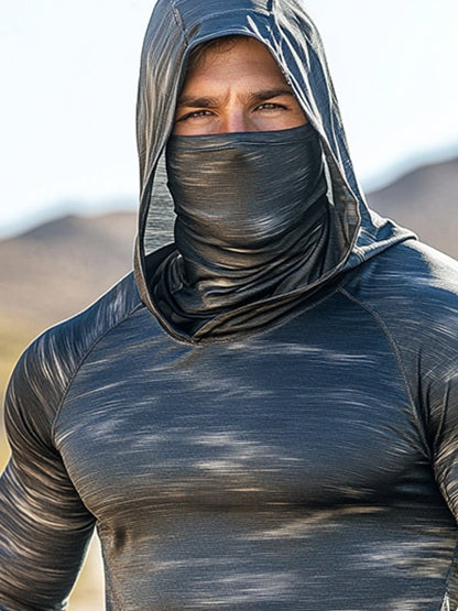 Men's Outdoor Sun Protection Breathable Cool Hooded Sun Protection Long Sleeve Top