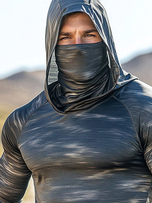 Men's Outdoor Sun Protection Breathable Cool Hooded Sun Protection Long Sleeve Top