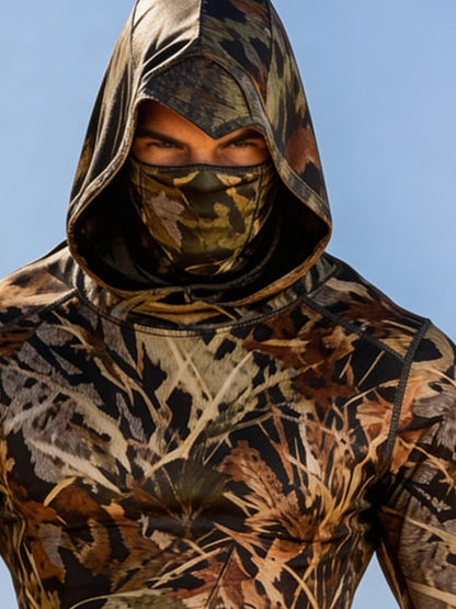 Men's Outdoor Sun Protection Breathable Cool Hooded Sun Protection Long-Sleeved Top
