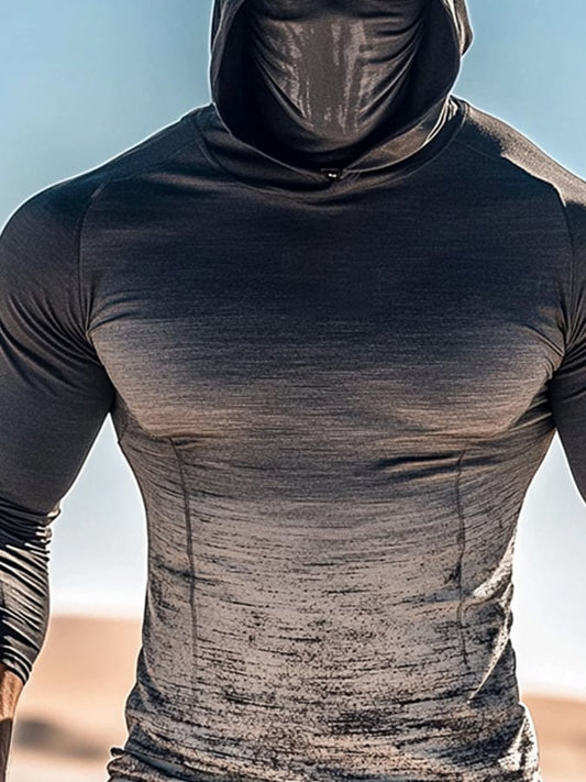 Men's Outdoor Sun Protection Breathable Cool Hooded Sun Protection Long Sleeve Top