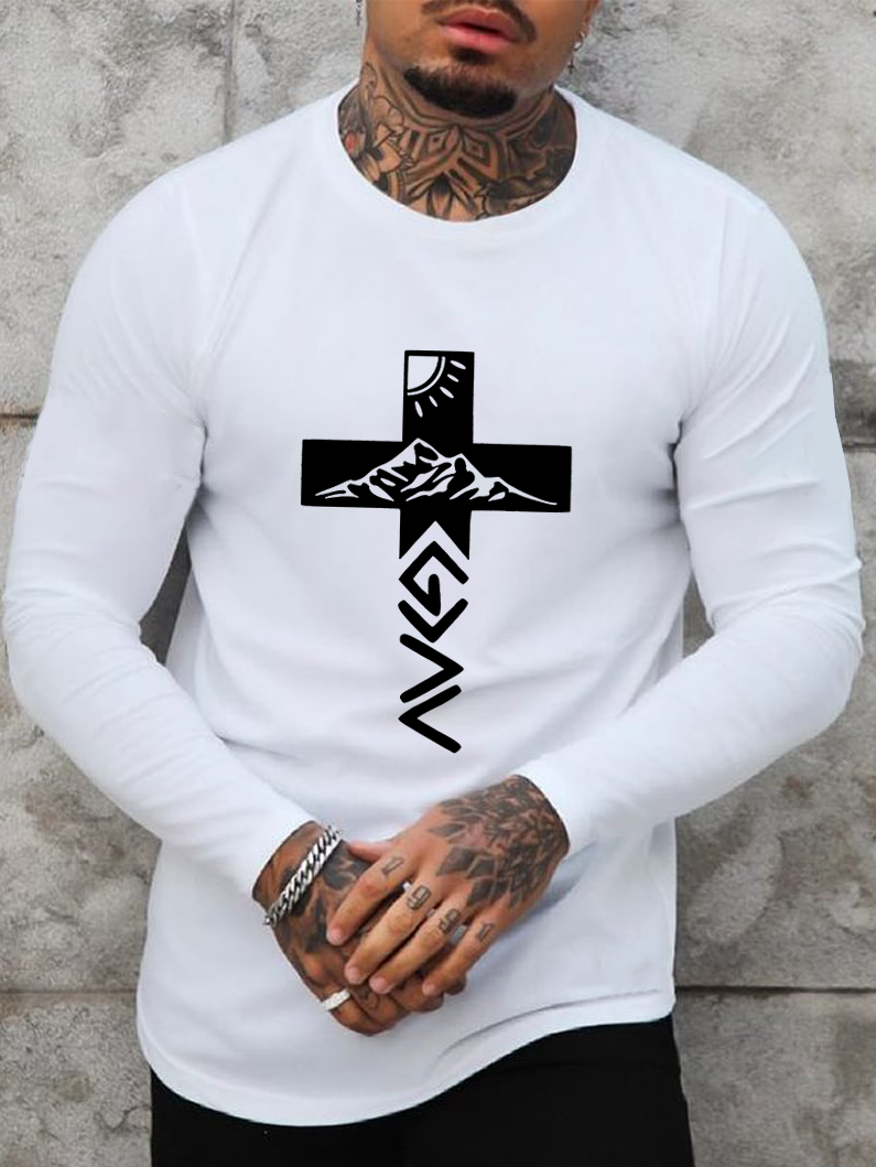 Cross Christian Cotton Long Sleeve T-Shirt
