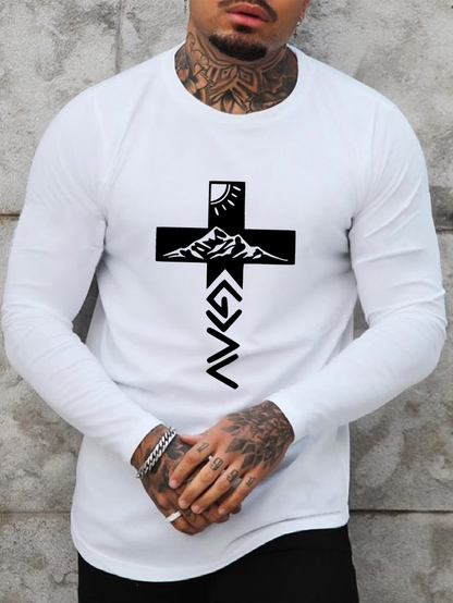 Cross Christian Cotton Long Sleeve T-Shirt