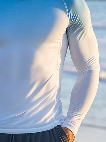 Men's Outdoor Sun Protection Breathable Cool Mask Hooded Sun Protection Long-Sleeved Top