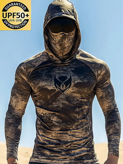Men's Outdoor Sun Protection Breathable Cool Hooded Sun Protection Long Sleeve Top