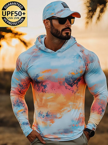Men's Outdoor Sun Protection Cool Hooded Sun Protection Long Sleeve Top