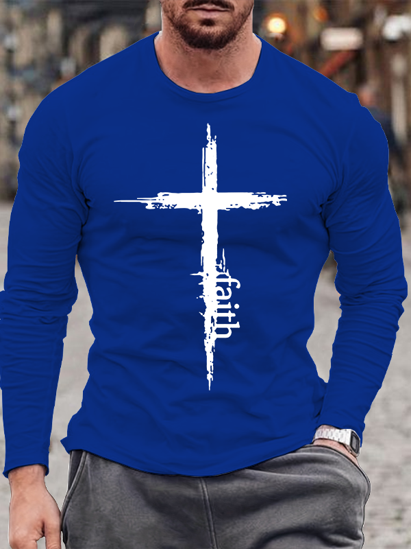 Cross Faith Christian Cotton Long Sleeve T-Shirt