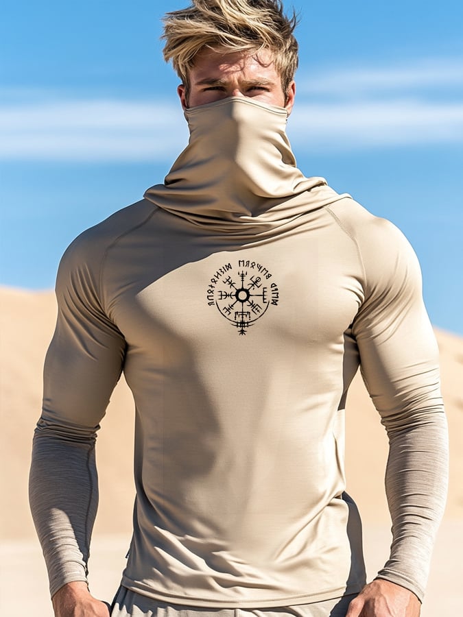 Men's Outdoor Sun Protection Breathable Cool Hooded Sun Protection Long Sleeve Top