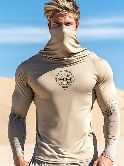 Men's Outdoor Sun Protection Breathable Cool Hooded Sun Protection Long Sleeve Top