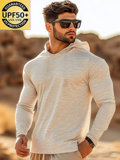 Men's Outdoor Sun Protection Cool Hooded Sun Protection Long Sleeve Top