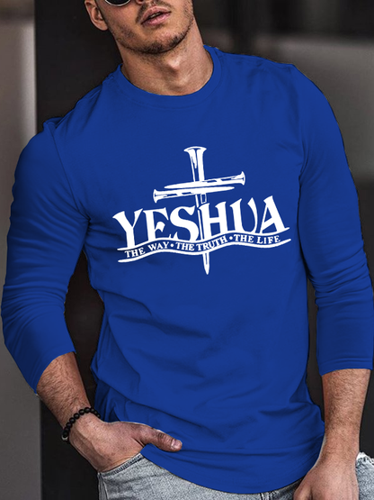 Yeshua The Way The Truth The Life Cotton Long Sleeve T-Shirt