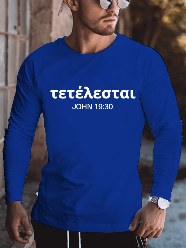 Tetelestai It Is Finished Christian Cotton Long Sleeve T-Shirt