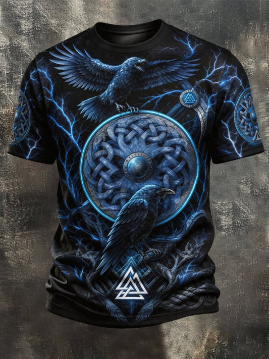 Men's Vintage Viking-Print T-Shirt
