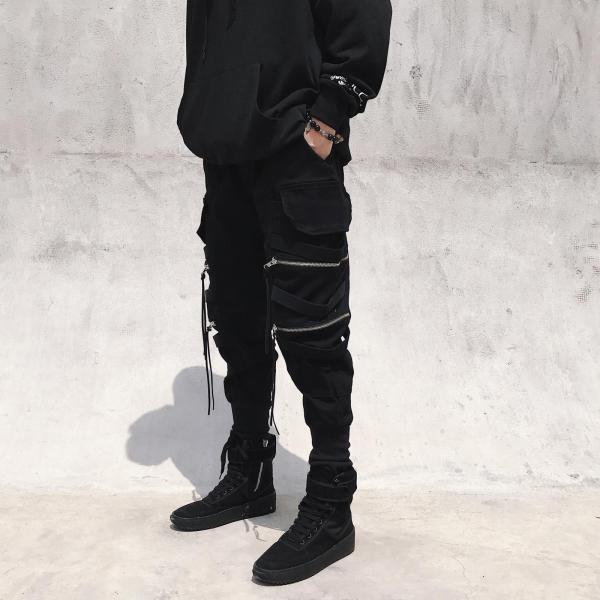 Techwear Goth Punk Multi-pocket Large Mouth Zipper Cargo Pants